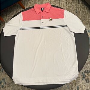 FootJoy FJ Pink and White Golf Polo Shirt Large